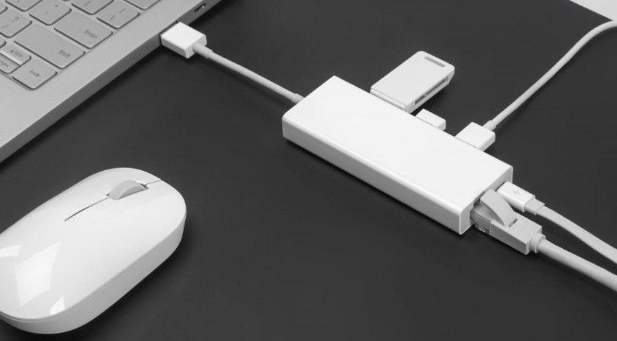 Адаптер Xiaomi multi-adapter USB 3.0/Micro-USB/Gigabit Ethernet белый фото 3