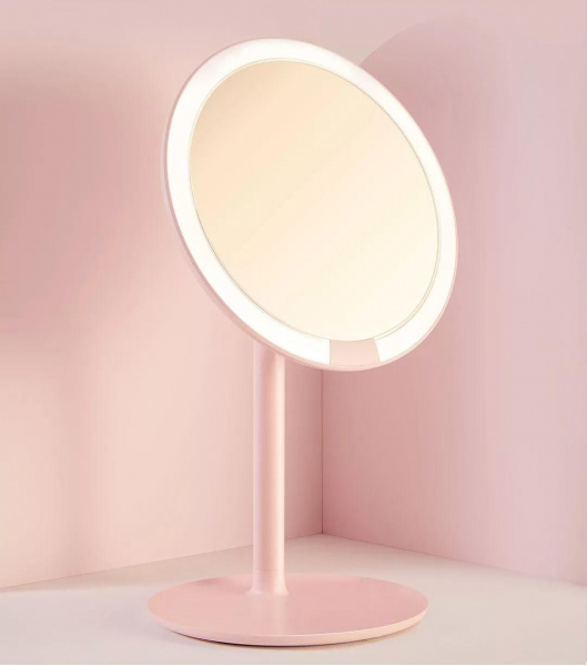 Зеркало косметическое настольное Amiro Lux High Color (AML004) с подсветкой розовый фото 3