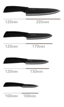 Набор керамических ножей 4в1 Huo Hou Nano Ceramic Knife с подставкой фото 2