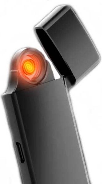 Электронная USB зажигалка ветрозащитная беспламенная Beebest Ultra-thin Charging Lighter Black (L101) фото 7