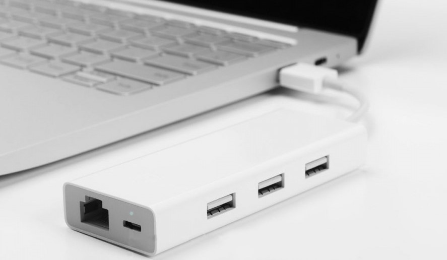 Адаптер Xiaomi multi-adapter USB 3.0/Micro-USB/Gigabit Ethernet белый фото 2