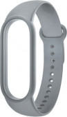 Ремешок силиконовый для Mi Band 5, светло-серый - фото
