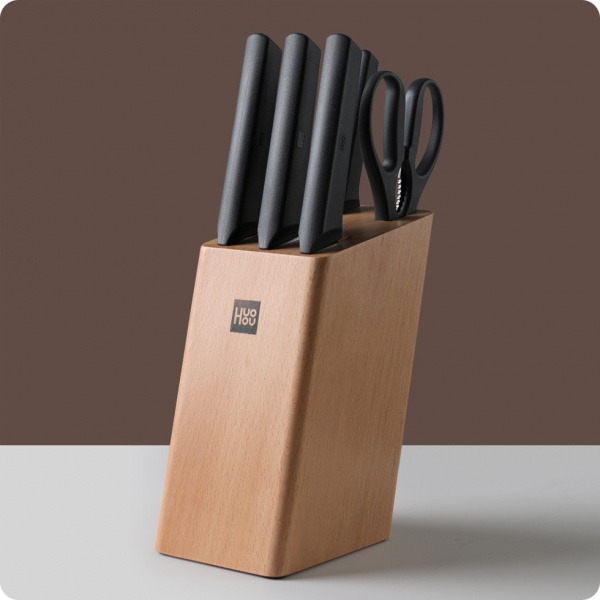 Набор кухонных ножей Huo Hou Fire Kitchen Steel Knife Set с подставкой (6 предметов) фото 3