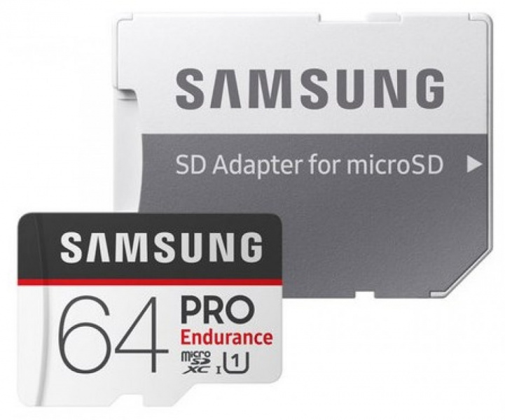 Карта памяти Samsung PRO Endurancе microSDXC 64Gb Class 10 UHS-I U1 (100/30MB/s) + адаптер фото 1