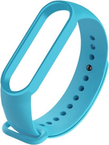 Ремешок силиконовый для Mi Band 5, голубой фото 2