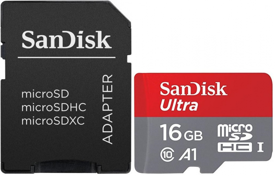 Карта памяти SanDisk Ultra microSDHC 16GB Class10 UHS-I U1 (48MB/s) + ADP фото 1