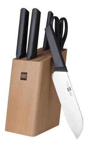 Набор кухонных ножей Huo Hou Fire Kitchen Steel Knife Set с подставкой (6 предметов) фото 1