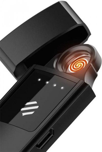 Электронная USB зажигалка ветрозащитная беспламенная Beebest Ultra-thin Charging Lighter Black (L101) фото 2